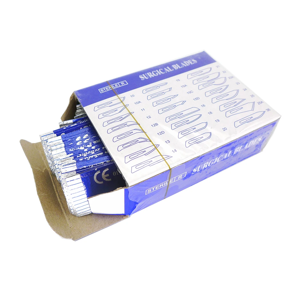 100pcs Stainless Steel Surgical Blade10#/11#/12#15# 18# 22# 23# for Beauty Phone Maintenance DIY Hobby, Art, Craft,Model Cutting