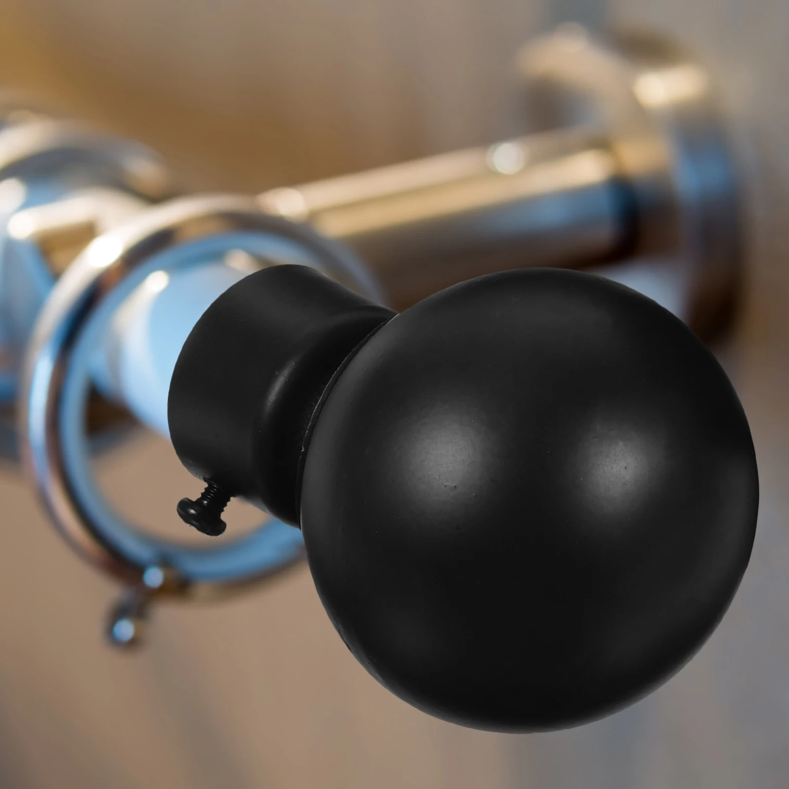 

2 pcs Black Curtain Rod End Caps 28mm Iron Anti-Rust Adjustable Screw Decorative Finials for Curtains Drape Rods Window Pole