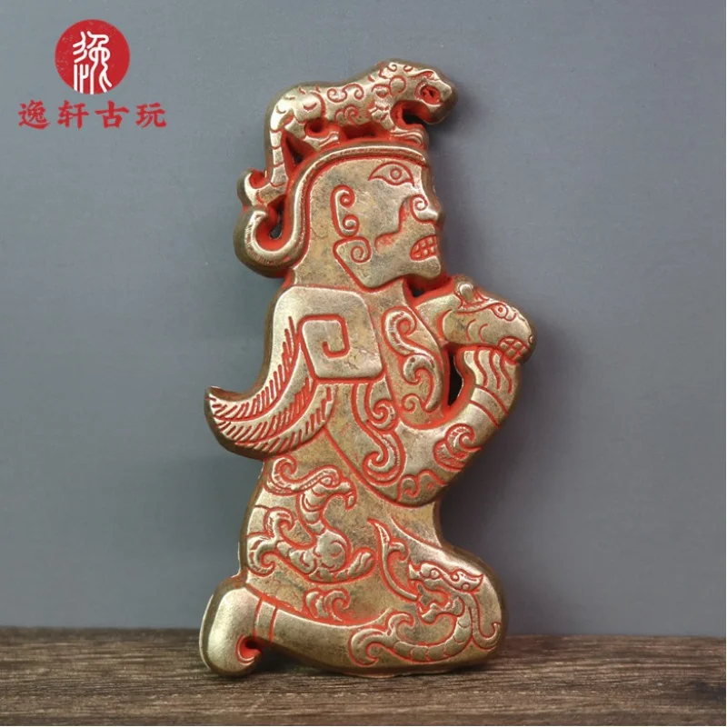 アンティーク雑貨虎のお守りアンティークスタイルのお守り古代将軍の注文銅陰陽のお守りフィルム小道具ホームクラ