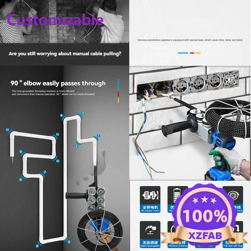 Factory Direct 2026 30m Automatic Pull Wire Stringing Machine Cable Push Puller Tools Electric Communication Lead Machine