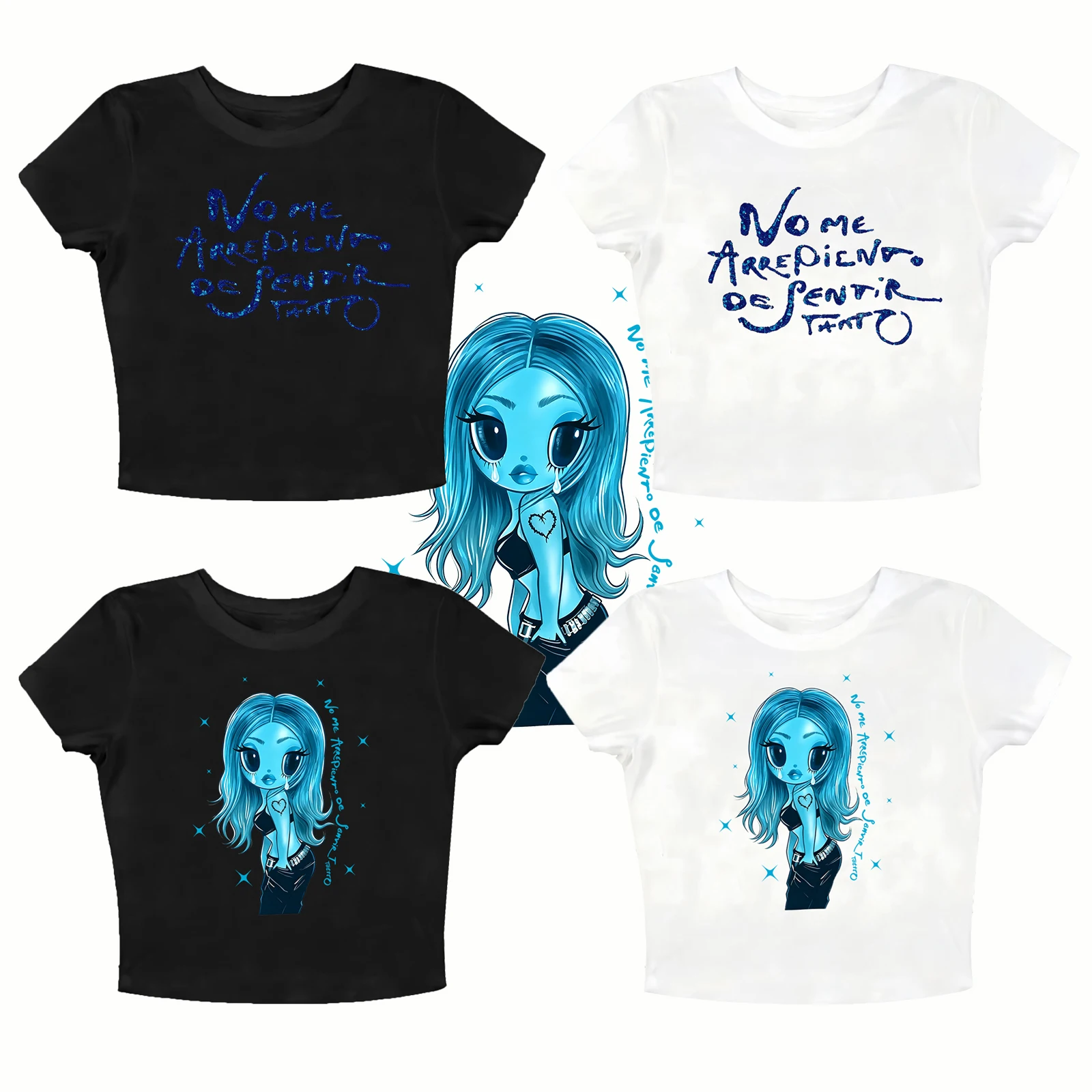 2026 Karol G No Me Arrepiento De Sentir Tanto Crop Top Women Sexy Girl T-Shirt for Fans Gift