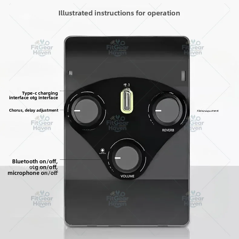Acoustic Guitar Pickup, Electric Box, Acoustic Guitar, Smart Bluetooth, Vibration Connection, Speaker with Effect Device.