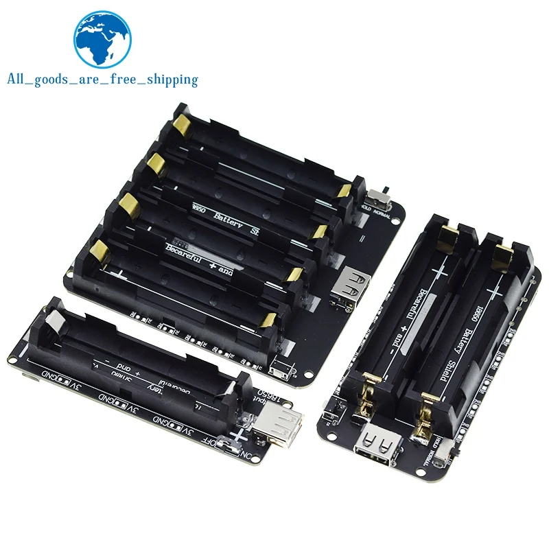 DIYTZT Two Voltage 18650 Lithium Battery Shield V8 Mobile Power Expansion Board Module 5V/3A 3V/1A Micro USB For Arduino ESP32