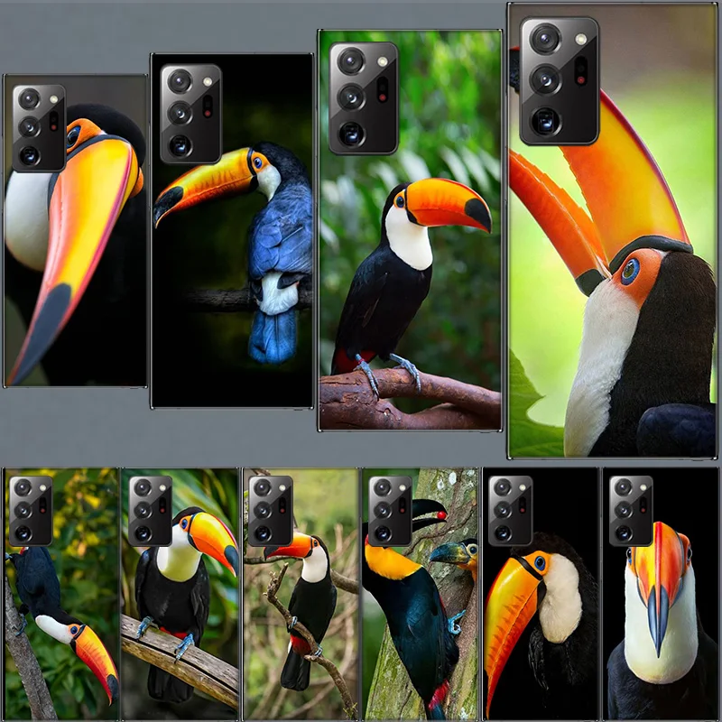 Tropical Toucan Case for Samsung A05S A55 A35 A25 A15 Galaxy Note 20 Ultra 10 Lite 9 8 M12 M11 M30S M52 M51 M32 M31 J8 J6 J4 Pho