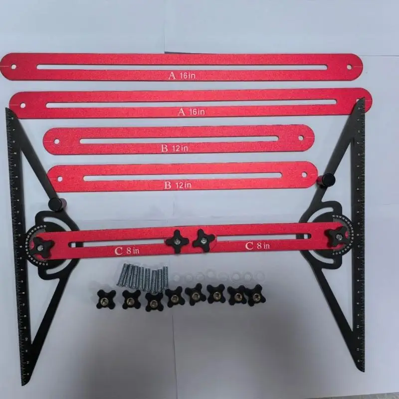 A2BE Foldable Stair Measuring Tool Shelf Layout Tool for Easy Transport and Accurate Angles Measurement in Homes Renovations
