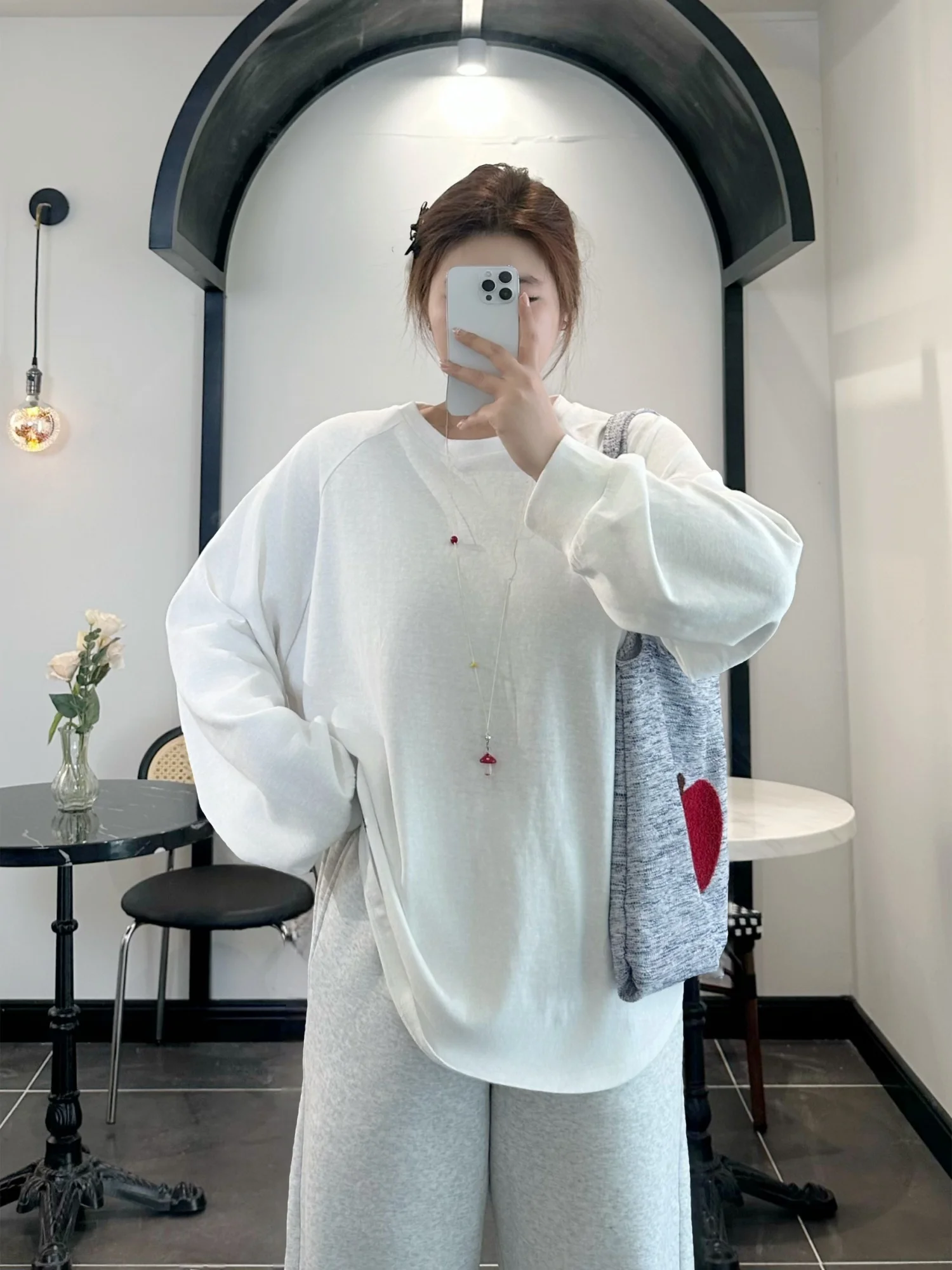 

Ladies plus Size round Neck Long Sleeve Sweatshirt Korean Style Lazy Fashion Spring New Arrival Comfortable Cotton Polyester ...