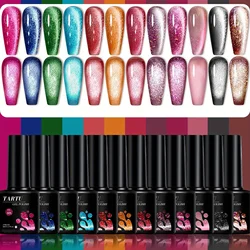 TARTU 12pcs 8ml Cat Eye Gel Nail Polish Set, Nude Pink Red brown Glitter Gel Polish Kit, Soak Off Uv/Led, Nail Art DIY At Home
