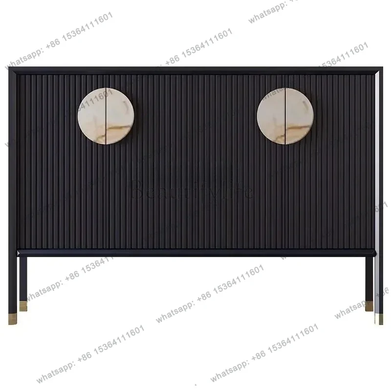 FGNew Chinese retro modern zen entry foyer locker minimalist villa living room solid wood decorative cabinet R