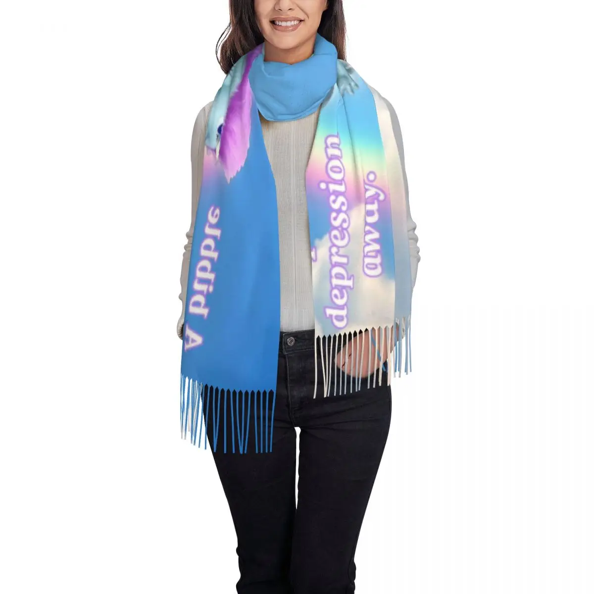 Stylish Bibble Motto Tassel Scarf Women Winter Fall Warm Shawl Wrap Female Scarves