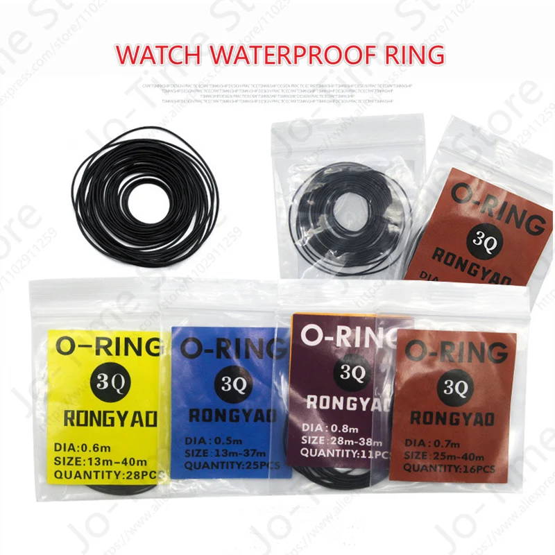 1 Bag 0.5/0.6/0.7/0.8mm Watch O-Ring Waterproof Rubber Watch Backrubber Gasket Watch Repair Tool Watch Rubber Waterproof Ring