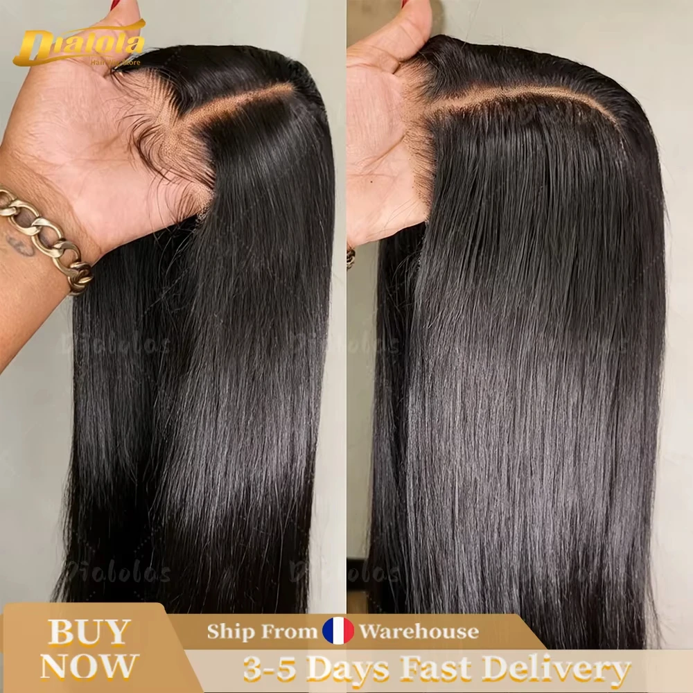5x5 4x4 Wear And Go Straight Glueless Wig Human Hair Ready To Wear Brazilian Lace Front Closure Wigs For Black Women Preplucked