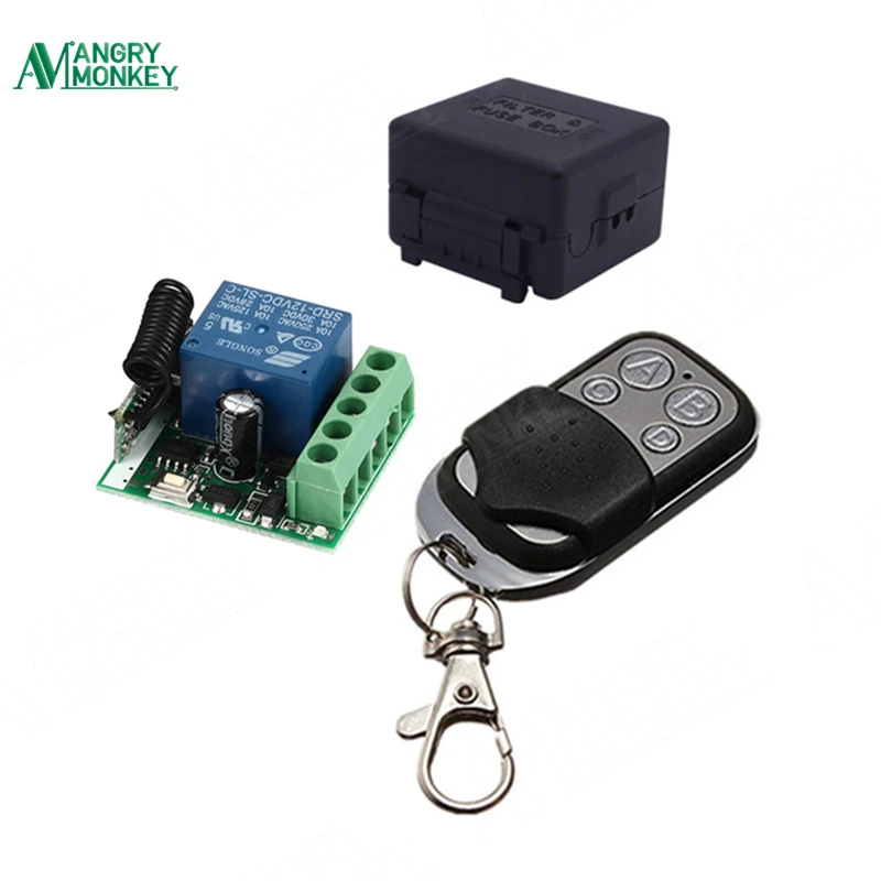 433Mhz Universal Wireless Remote Control Switch DC 12V 10A 1CH relay Receiver Module and RF Transmitter 433 Mhz Remote Controls