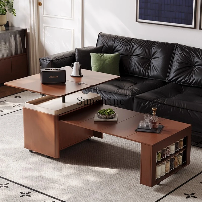 

TT antique living room household small apartment multi-functional folding solid wood coffee table