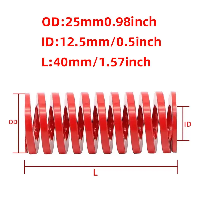 OD 25mm 2PCS Red Die Spring Compression Spiral Stamping Spring For Car Rear Trunk Tailgate Strut Support Lift Bars Tools