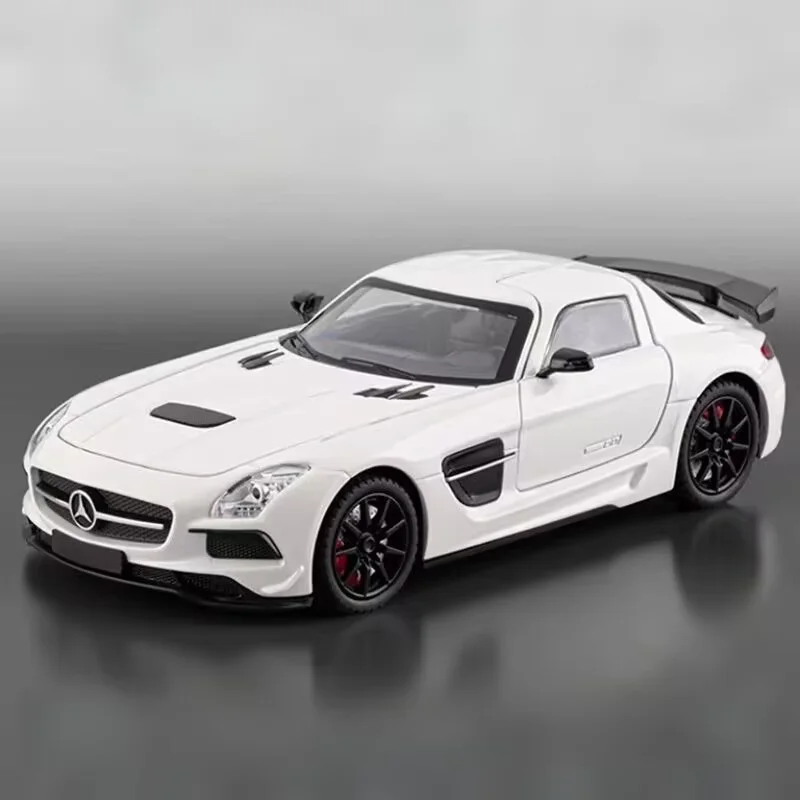 

1:24 SLS Alloy Sports Car Model Diecast Metal Track Racing Car Vehicles Model High Simulation Sound and Light Childrens Toy Gift