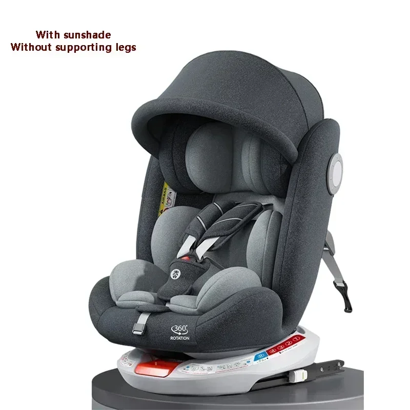 NONE Kindersicherheits-Autositz mit Halterung 360° °   Drehbarer Sicherheitssitz ISOFIX Stahlschnittstelle, geeignet für Kinder im Alter von 0–12 Jahren 7