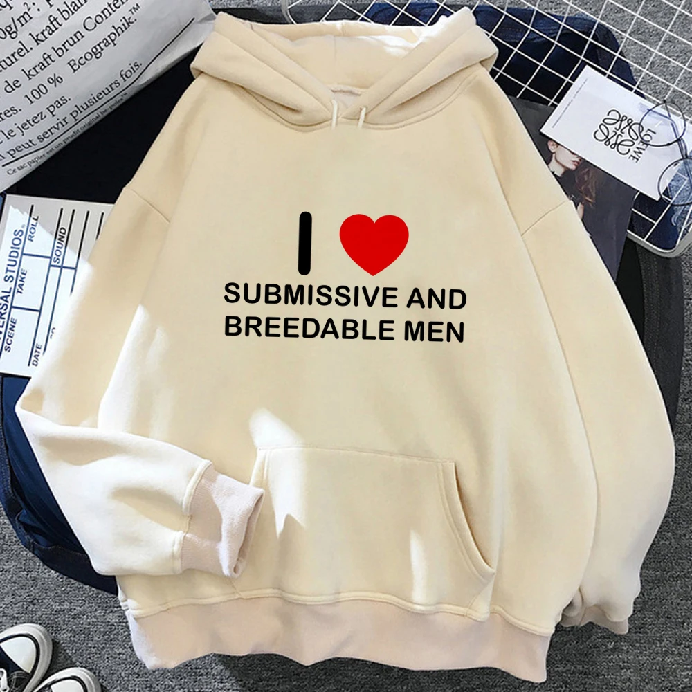 

i Love Submissive Men hoodies women 90s Winter graphic clothes clothing female Kawaii Pullover