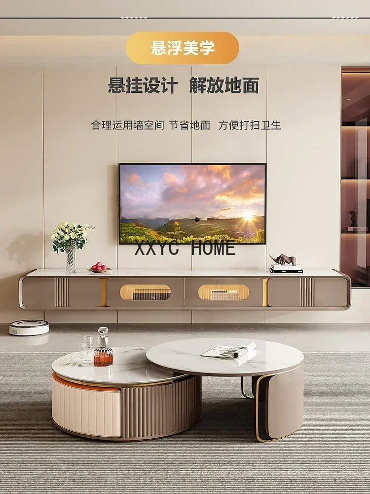 Hanging TV Cabinet Simple Modern Living Room Home Wall-Mounted Hanging Stone Plate TV Cabinet