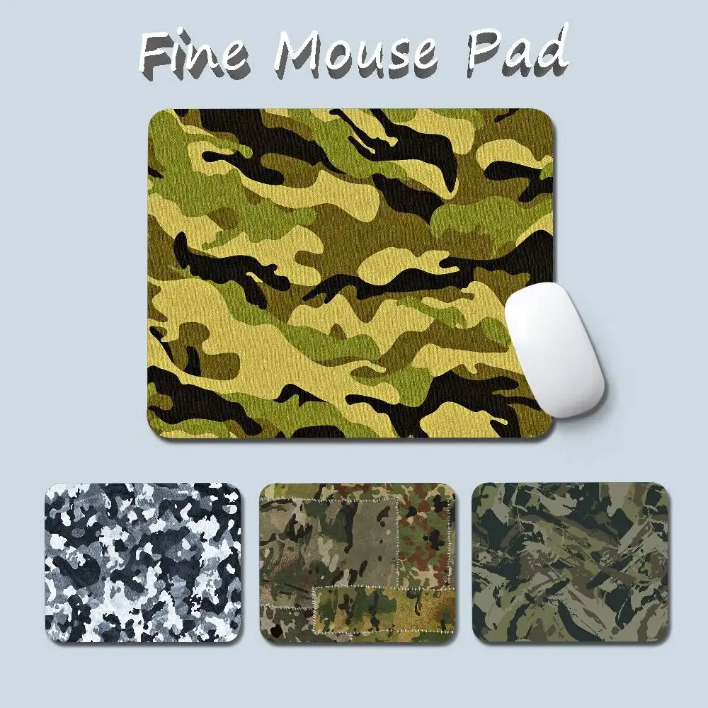 Military Camo Shortcuts Mouse Pad Small Office Mousepad Cloth with Non-Slip Rubber Base for Home Computer Laptop