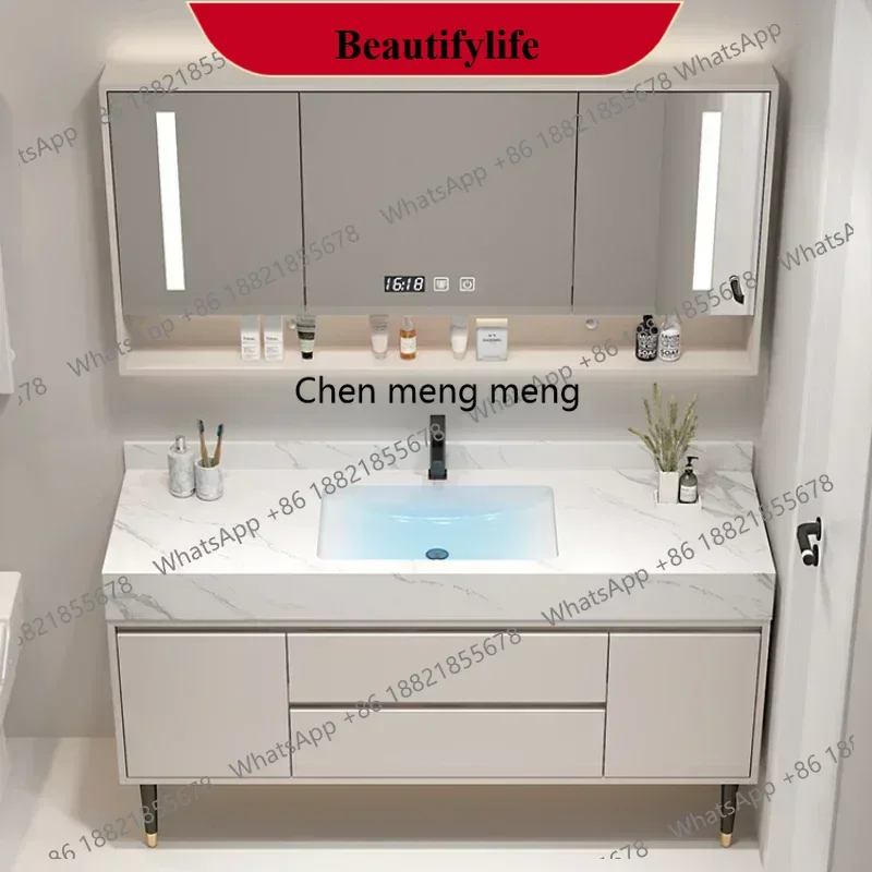 

F185 Washbasin Bathroom Cabinets Entrance Make Up Organizer Narrow Vanity Bathroom Cabinets Mirror Armadietto Home Furniture