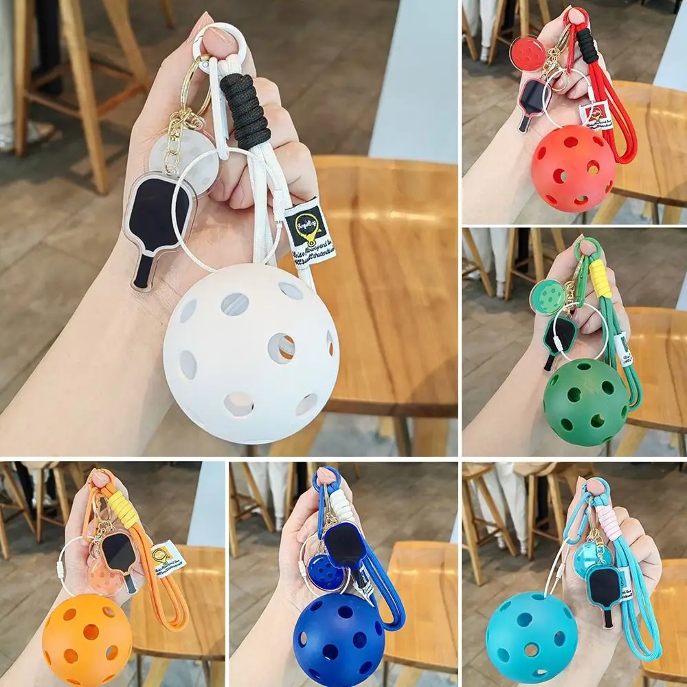 New Acrylic Pickleball Paddle Keychain Detachable with Lanyard Pickleball Racket Pendant Fitness Series Pendant Bag Accessories