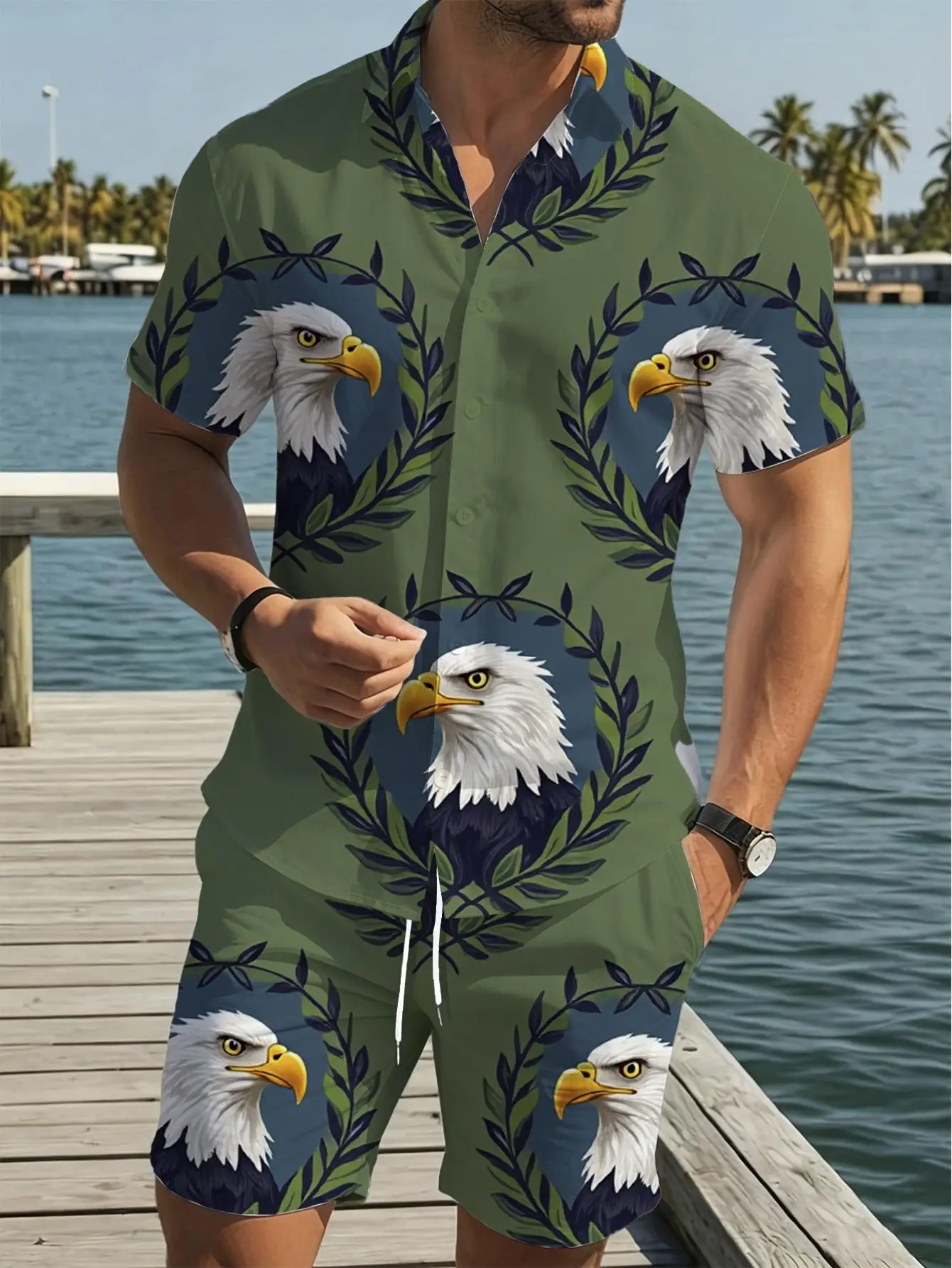 

Men's Shirt Sets 2026 Spring/Summer 3D Printed sports two-piece men's sports suit sweat suit sets for men Suit for man Graphic