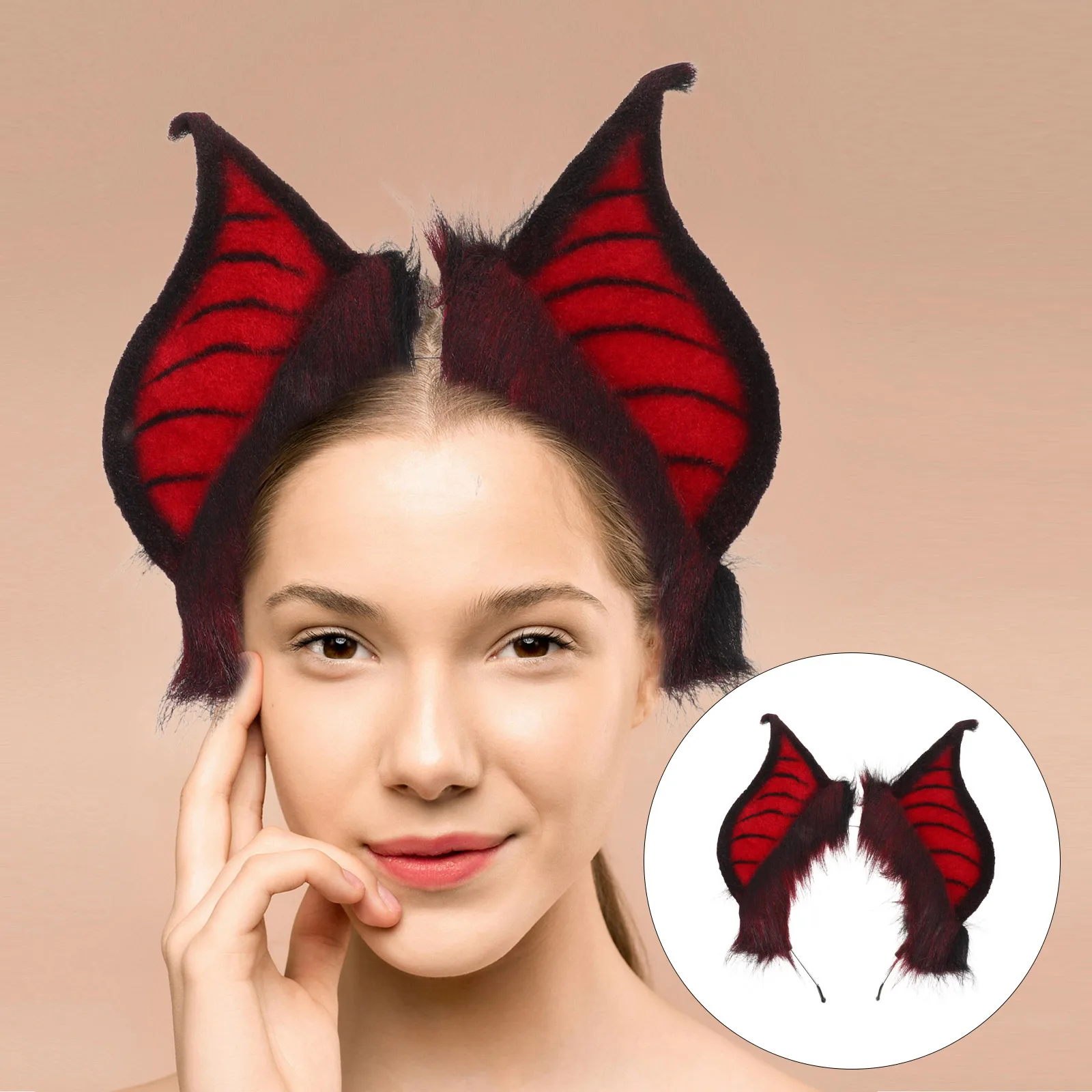 

Realistic For Women Adults Halloween Cosplay Costume Animal Simulation Ear Hair Hoop Accessory Comfortable Party Dress Up Photo
