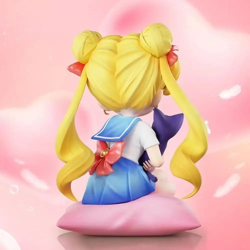 تمثال جديد Q-Style Sitting Sailor Moon & Usagi Tsukino Gk - شخصية أنيمي قابلة للجمع، ديكور سطح المكتب Kawaii لهدايا المشجعين #3