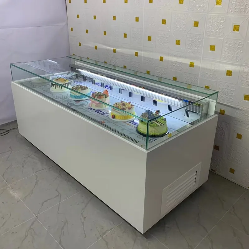 FOODLINE Cake Display Cabinet Floor Standing Refrigerated Showcase For Large Bakery Store Mass Cake Sample Display Work