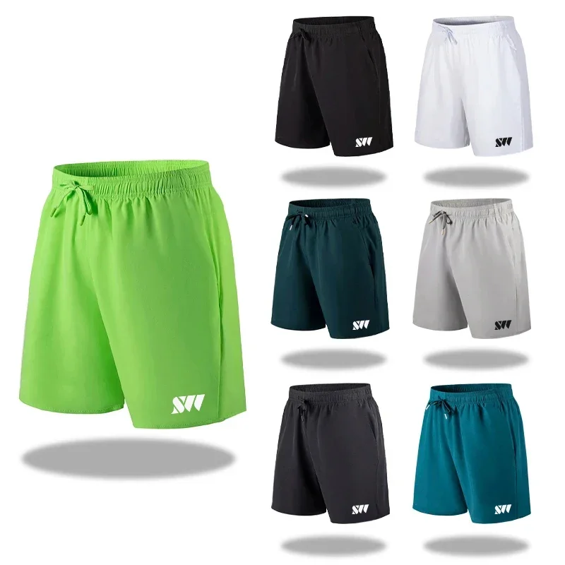 Summer men's sports shorts Tennis training Shorts Breathable mesh drawstring beach pants Large size badminton casual wear