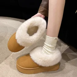 2024 New Warm Boots Women Winter Flats Shoes Short Plush Fur Ankle Snow Boots Casual Shoes Sport Suede boots