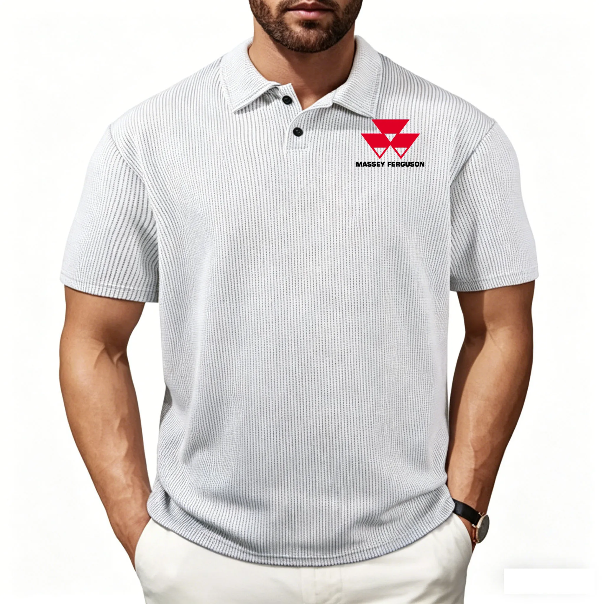 2026 Massey Ferguson Embroidery 30% Cotton Polo Shirts Men Comfortable Casual Solid Color New Summer Fashion Short sleeve Top