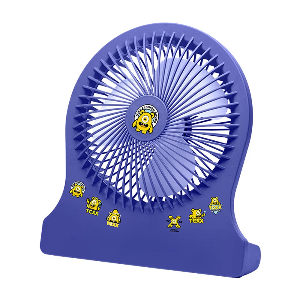 Pequeno ventilador de mesa portátil leve portátil usb carregamento estudante dormitório cartão do escritório amor dos desenhos animados mudo economia energia