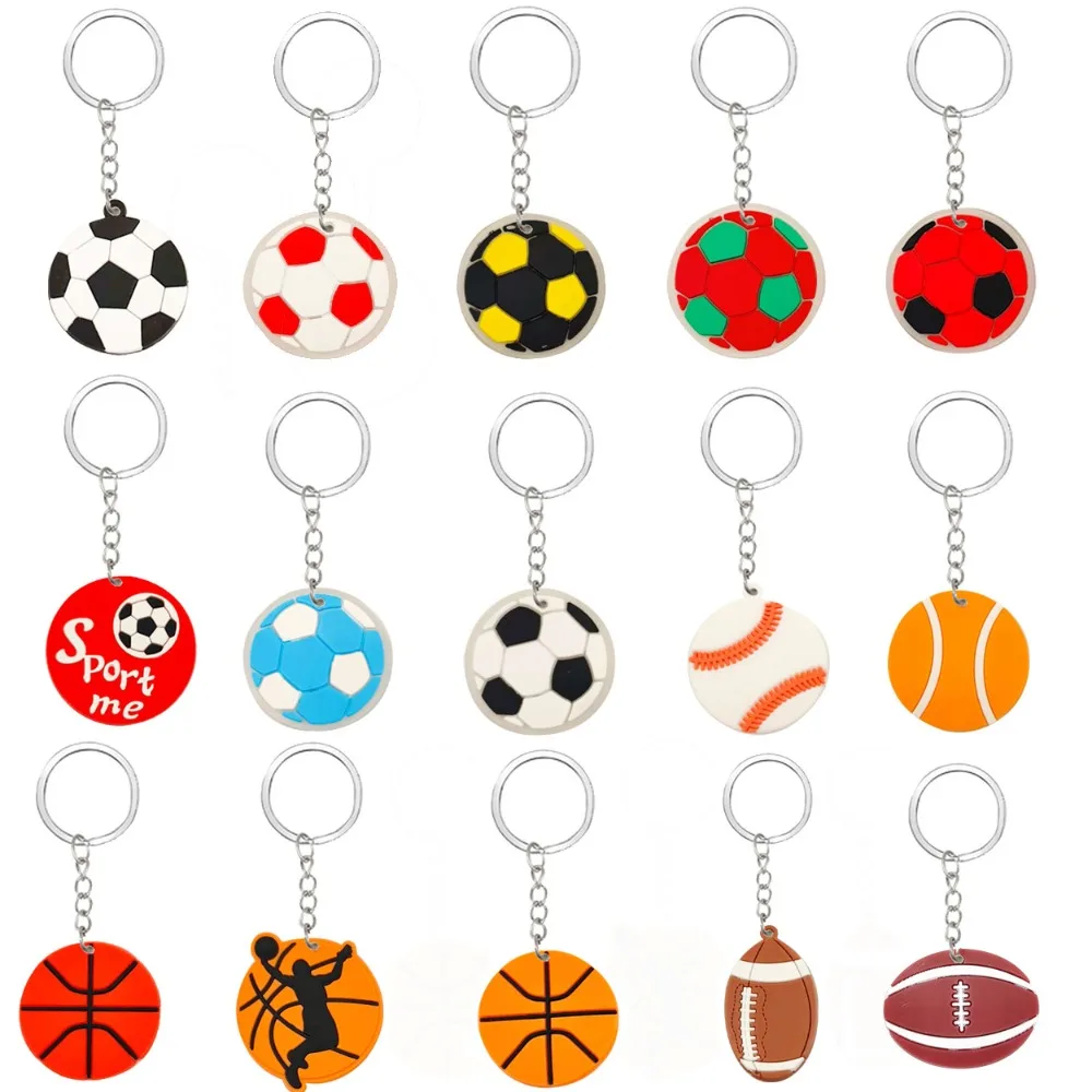 10-50Pcs Creative Ball Theme Colorful Keychain Birthday Cele