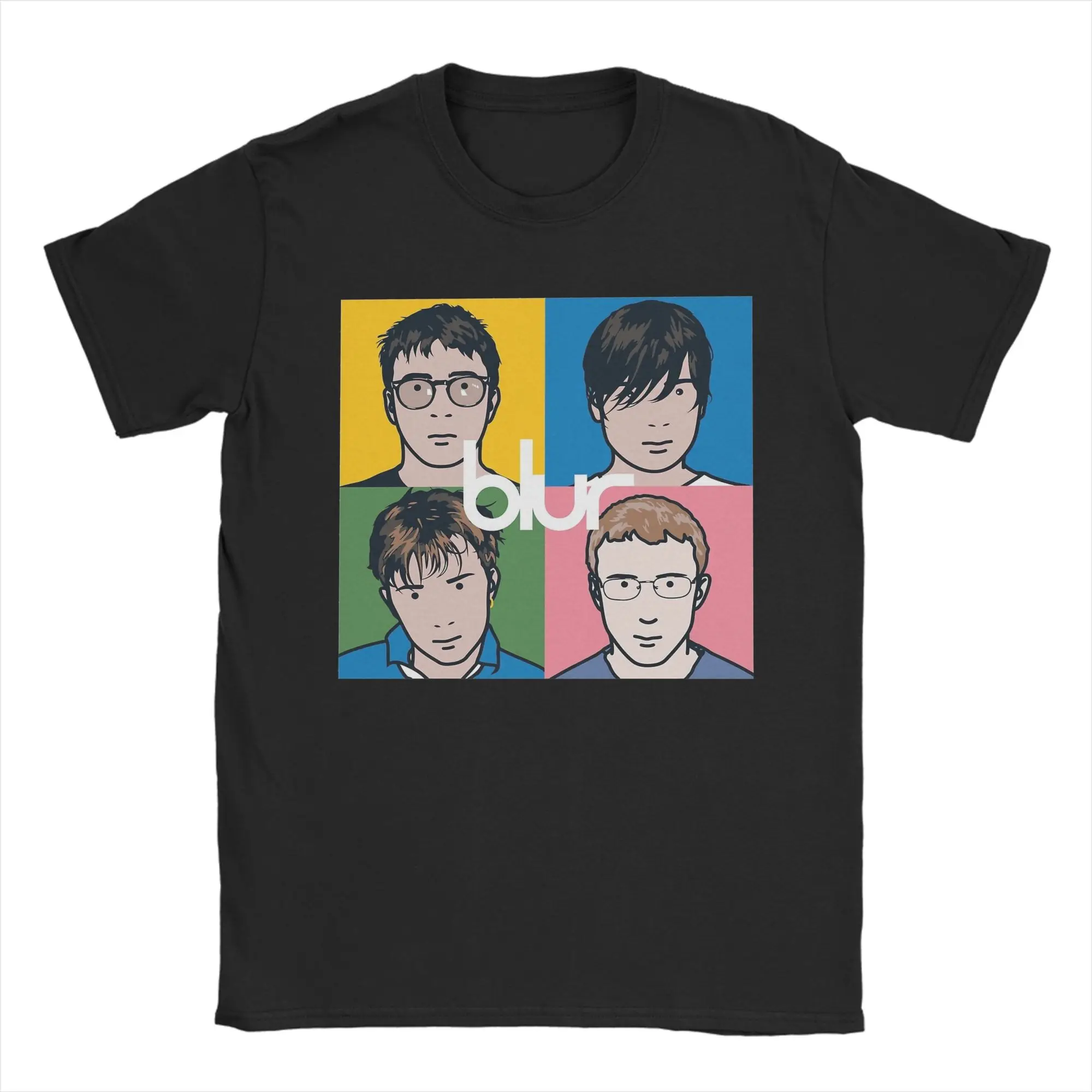 

Мужские футболки Blur Band, одежда из 100% хлопка, креативные футболки с короткими рукавами и круглым вырезом, футболка 6XL