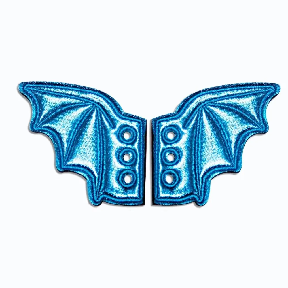 PU Leather Bat Shoe Wings Lace-Up Design Bat Wings Shape DIY Shoe Decoration Charm Lightweight Wear-Resistant