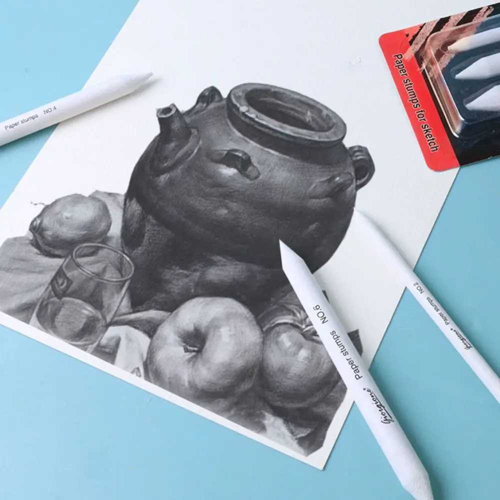 

7Pcs/Set Professional Blending Stumps Paper Painting White Art Blenders Sandpaper Pencil Art Supplies Durable