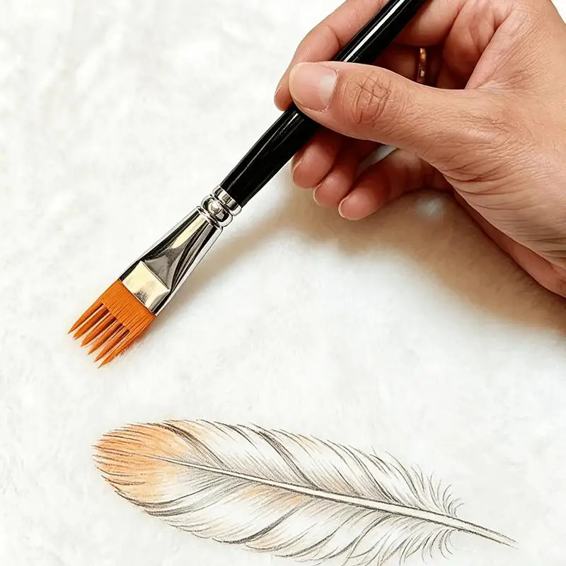 4Pcs Serrated Edge Paintbrush Set Texture Art Brushes For Watercolor Oil Painting Creation Artist Student Drawing Supplies