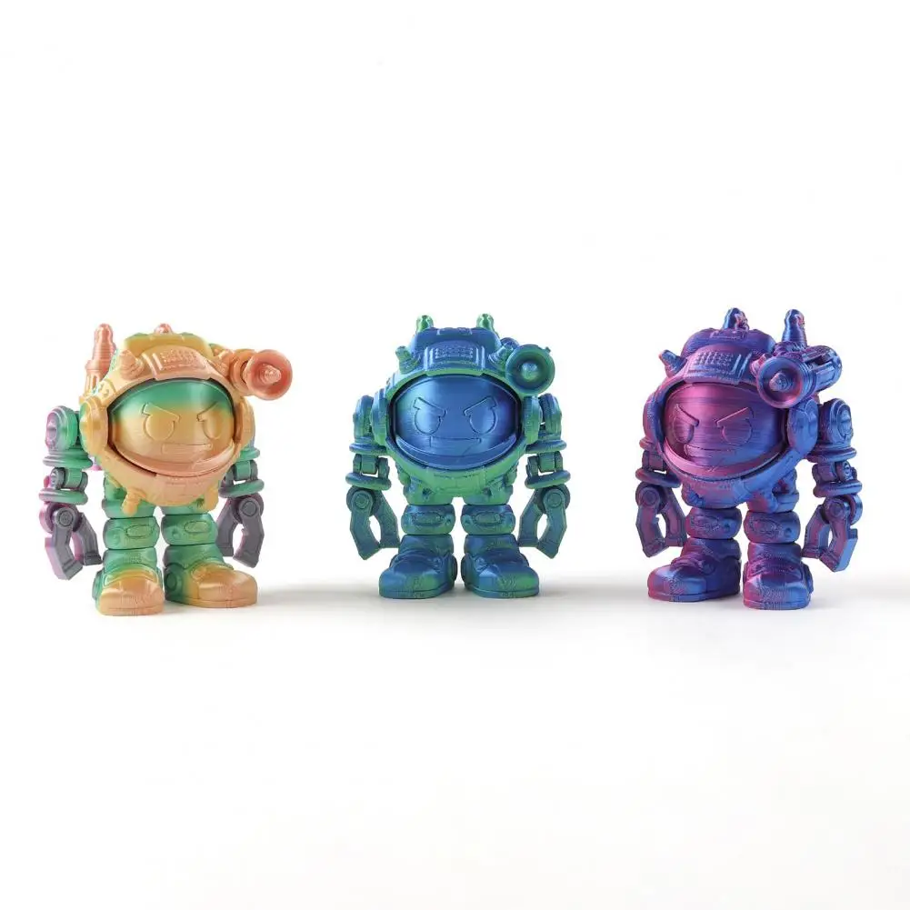 3D Printed Mecha Astronaut Figurine Colorful Cartoon Spaceman Statue Mecha Astronaut Sculpture Fidget Toy Home Decoration