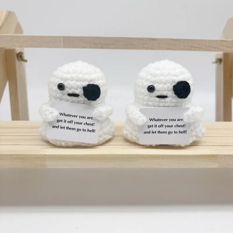 

Cute Ghost Keychains Unique Handmade Knitting Cartoon Doll KawaiiCrochet Keychain Keys Bag Pendant Halloween Home Decoration