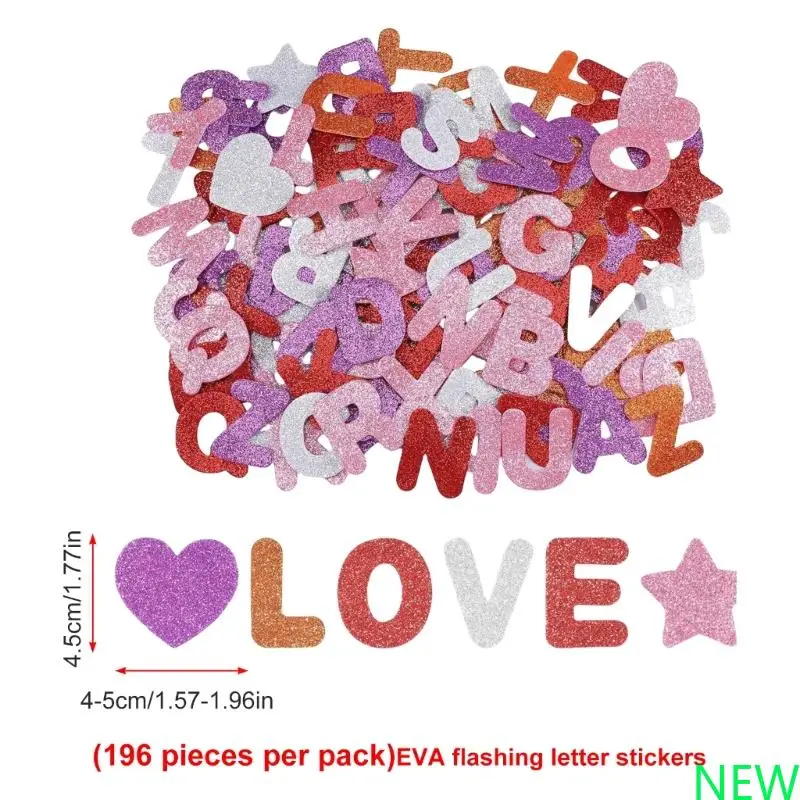 196pcs ملصق رسائل متلألئة لزخارف بطاقات Scrapborking