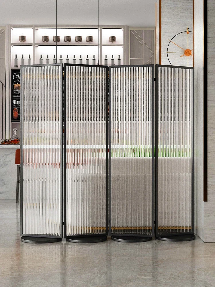 Movable Screen Partition Restaurant Glass Folding Office No Punch Entrance Decoration Living Room Floor Cover Screen