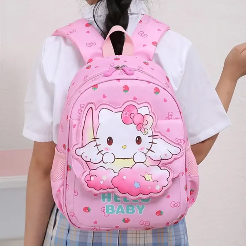 

Sanrioed Anime Hello Kitty Large Capacity Backpack Cute Children Schoolbag Cartoon Student Shoulder Bag Gift for Friend