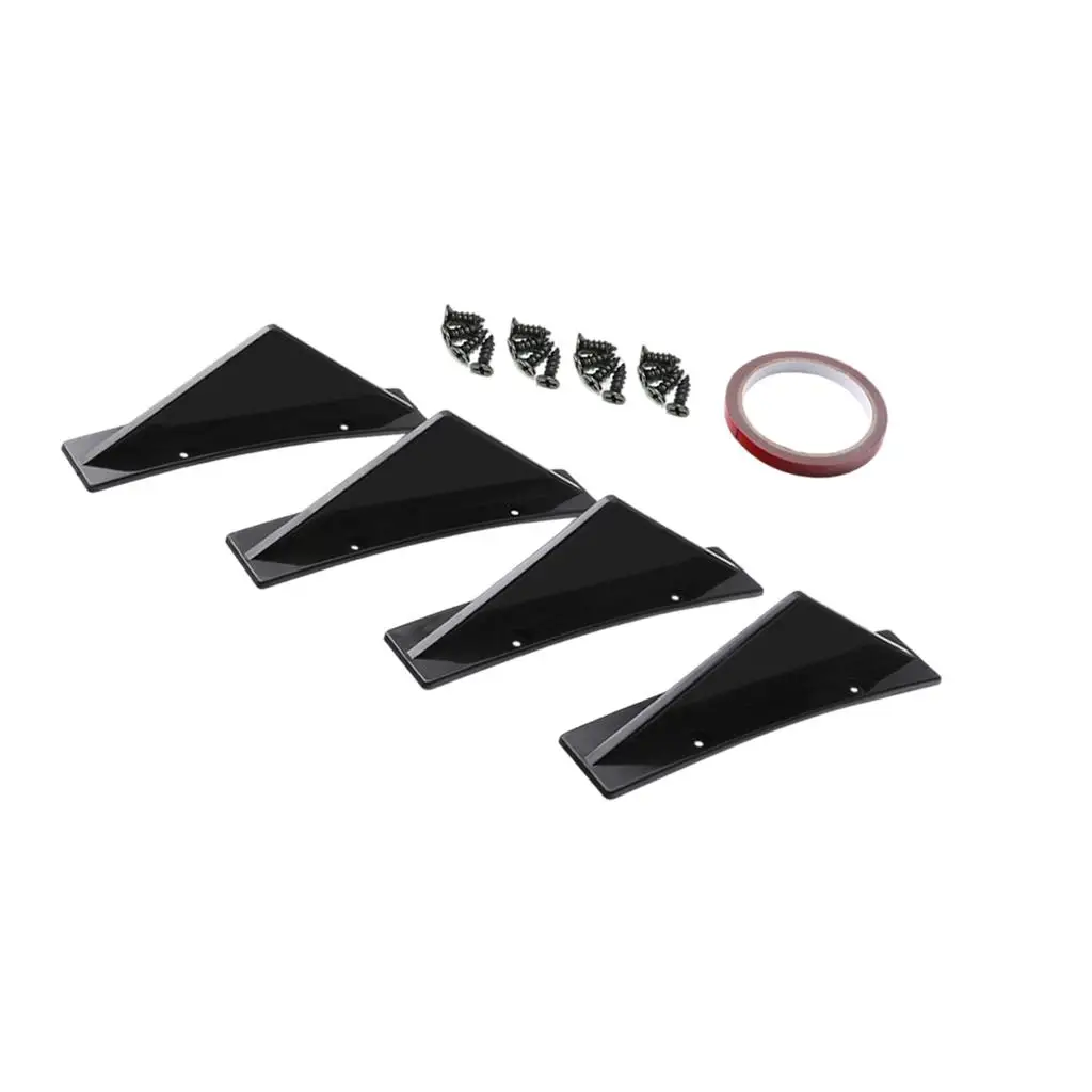 Car Rear Bumper Spoiler Lip Splitter ABS Shark Pattern Wing Diffuser Anti Scratch Protection Universal Accessories