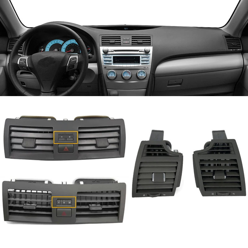 

Для Toyota Camry 2007 2008 2009 2010 2012 2013 Автомобильное вентиляционное отверстие переменного тока, вентиляционные отверстия, накладка, вставка, выходная панель, решетка