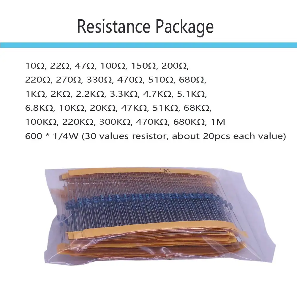 전자 부품 키트 및 총 1390 개, LED 다이오드, 금속 필름 저항기, 전해 커패시터 패키지, 공통 다이오드, 세라