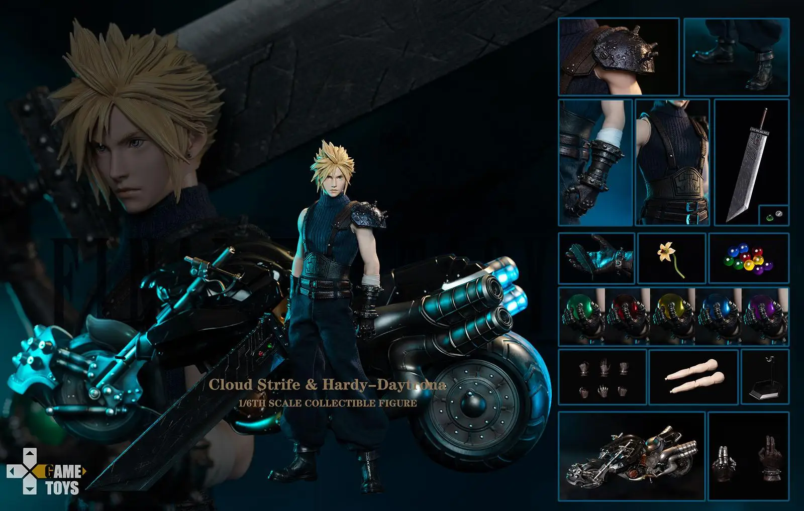 Original FF7 RE Game toys GT-004 1/6 Cloud Strife 1/6 Action