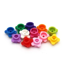 500pcs MOC DIY Building Blocks Bricks Plate Round 1x1 with Flower Edge 4 Knobs Petals Educational Creative Compatible 33291 Toys