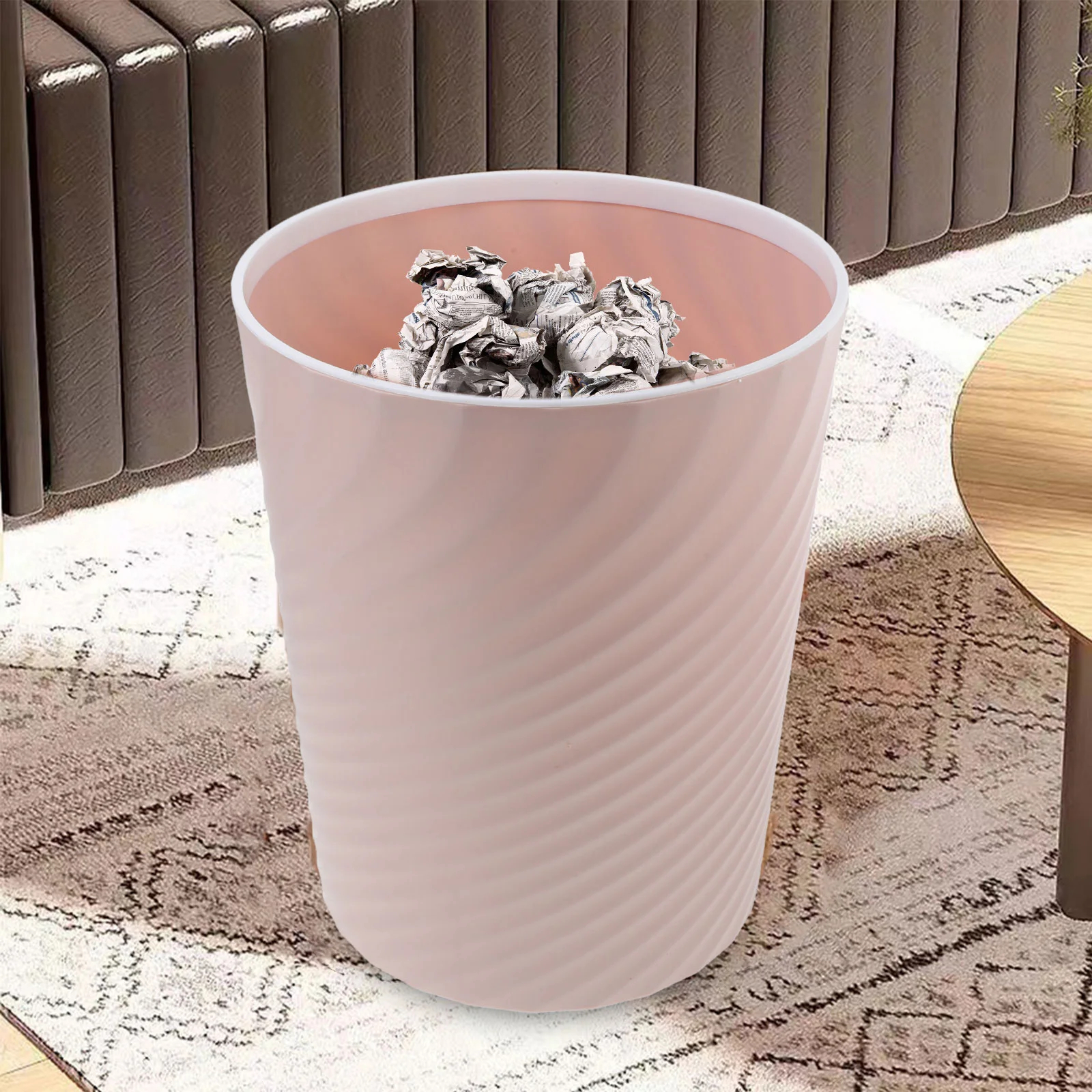 8L Large Capacity Sturdy Plastic Waste Bin No Lid Garbage Can Large Opening Trash Container Household Multipurpose Kitchen Bin