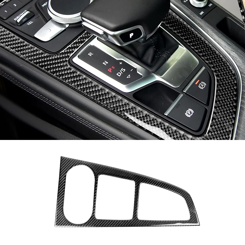 For Audi A4L A5 2017 2018 / For A4 B9 2016 2017 LHD Carbon Fiber Center Console Gear Shift Panel Cover Trim